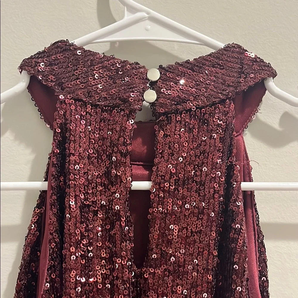 Women’s Cable & Gauge Burgundy Sequin Halter Top Size Small - Picture 12 of 12